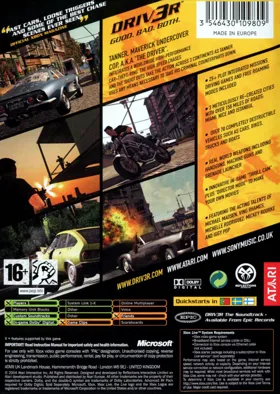 Driv3r (USA) box cover back